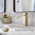 thumbnail image 6 of WOWOW Brushed Gold Waterfall Bathroom Faucet  Single Handle Faucet for Bathroom Sink, 6 of 7
