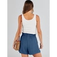 thumbnail image 5 of Linen Shorts for Women Casual High Waisted Wide Leg Drawstring Cute Summer Beach Shorts 2024 Fashion Vacation Outfit, 5 of 8