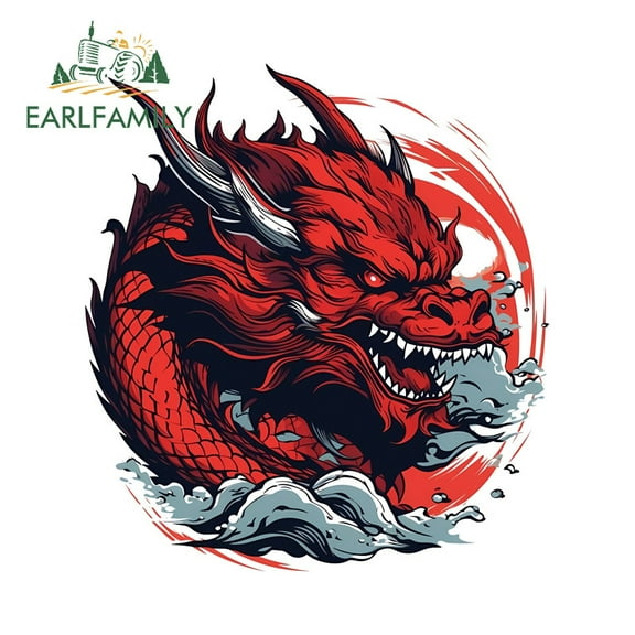 EARLFAMILY 5.1" Dragon Car Stickers Personality Waterproof Vinyl Decals Suitable for Motorcycle Skateboard Trunk Rear Windshield Custom Printing