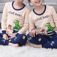 thumbnail image 6 of TOWED22 Toddler Baby Girl Boy Clothes Set 2 Piece Long Sleeve Sweatshirt Tops Elastic Waist Joggers Pants Funny Print Outfits Clothing(Beige,11-12 Y), 6 of 7