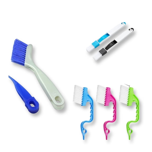 6-Piece Gap Cleaning Tool Set, Multi-Angle Scraper Brushes for Window Tracks & Corners, Hard-to-Reach Surface Scrub Kit