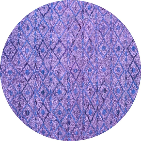 Ahgly Company Indoor Round Abstract Purple Modern Area Rugs, 4' Round