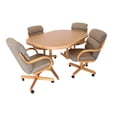 thumbnail image 6 of Caster Chair Company 5-Piece 42x[42/60] Caster Dining Set Wood Edge Laminate Table Top & Pewter Chairs, 6 of 20