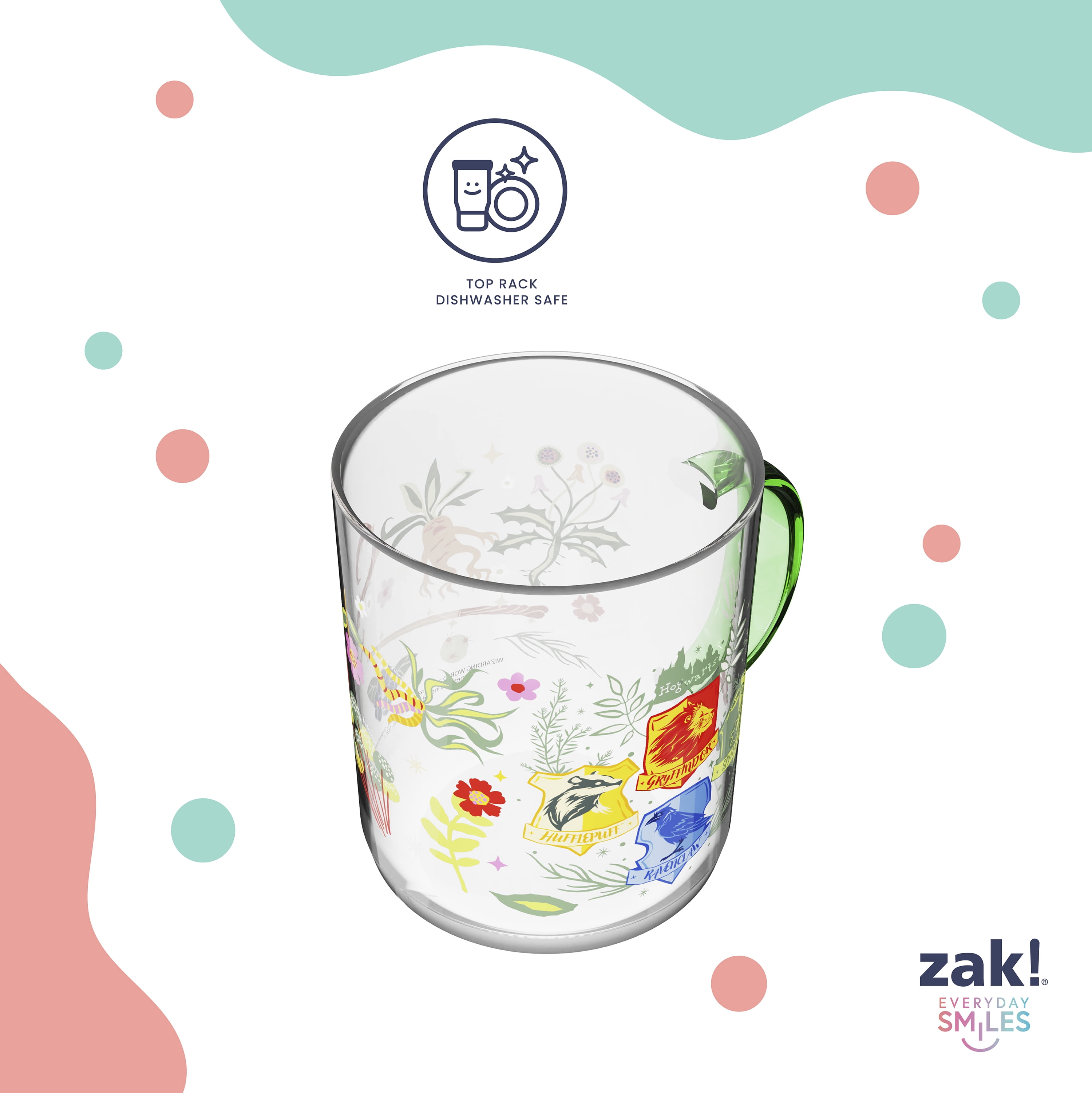 Zak Designs 14.5 oz Kaya Glass Mug with Colored Handle - Harry Potter