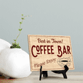 thumbnail image 4 of Signs ByLita Best in Town Coffee Bar Please Enjoy, Rustic Table Sign With Acrylic Stand (8 x 6"), 4 of 4