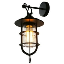 7.48“ Wall Lantern Lamp Sconce Light Exterior Modern Black Lighting Fixture E26*1, LED，Wall Control Switch