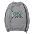 thumbnail image 5 of Sexlip Womens Long Sleeve Sweatshirt MAMA Letter Print Design Soft Fabric Relaxed Silhouette for Daily Lounge Gray S, 5 of 5