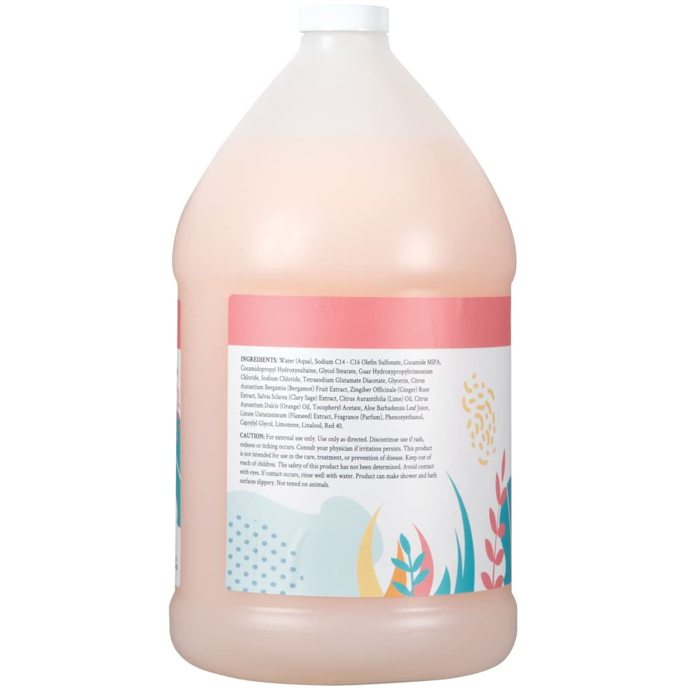 Ginger Lily Farms Botanicals Champagne Mimosa Nourishing Body Wash, Softens, Nourishes and Cleans Skin, Natural Spa Quality, 1 Gallon