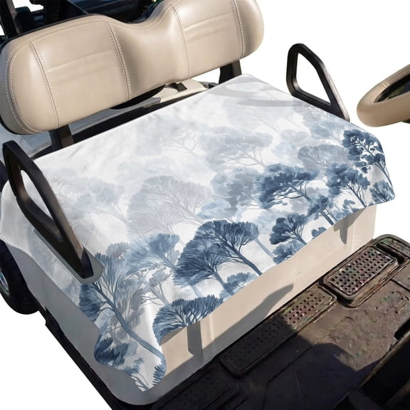 Golf Cart Seat Cover Blue Forest Club Car Golf Cart Seat Covers Soft Absorbent Golfcart Towel Blanket Gradient Tree Golf Seat Covers for Cart Decor Fits 2 & 4 Passenger 51"x31"