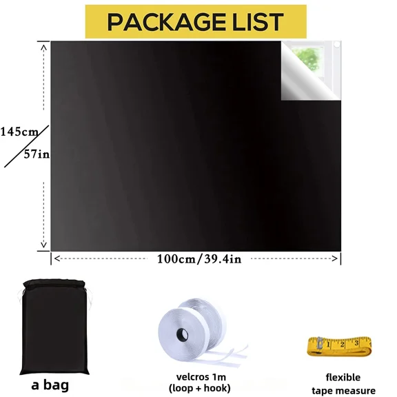 100 Blackout Window Cover Darkest Light Block Black Privacy Film Anti Look House Home Tint Glass Cloth Portable Curtain Bedroom
