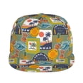 thumbnail image 2 of Haiem Hawaiian Style Classic Snapback Cap Flat Bill Hat Baseball Cap Adjustable Size Cotton Dad Hat, 2 of 9