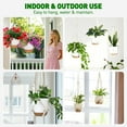 thumbnail image 5 of 3-Pack Self Watering Hanging Plant Pots with Macrame Hangers, Plastic Planters with Drainage Holes and Saucers, Indoor Outdoor Flower Pots, Includes 3 Ceiling Hooks, 7"/6"/5.5" (White), 5 of 8