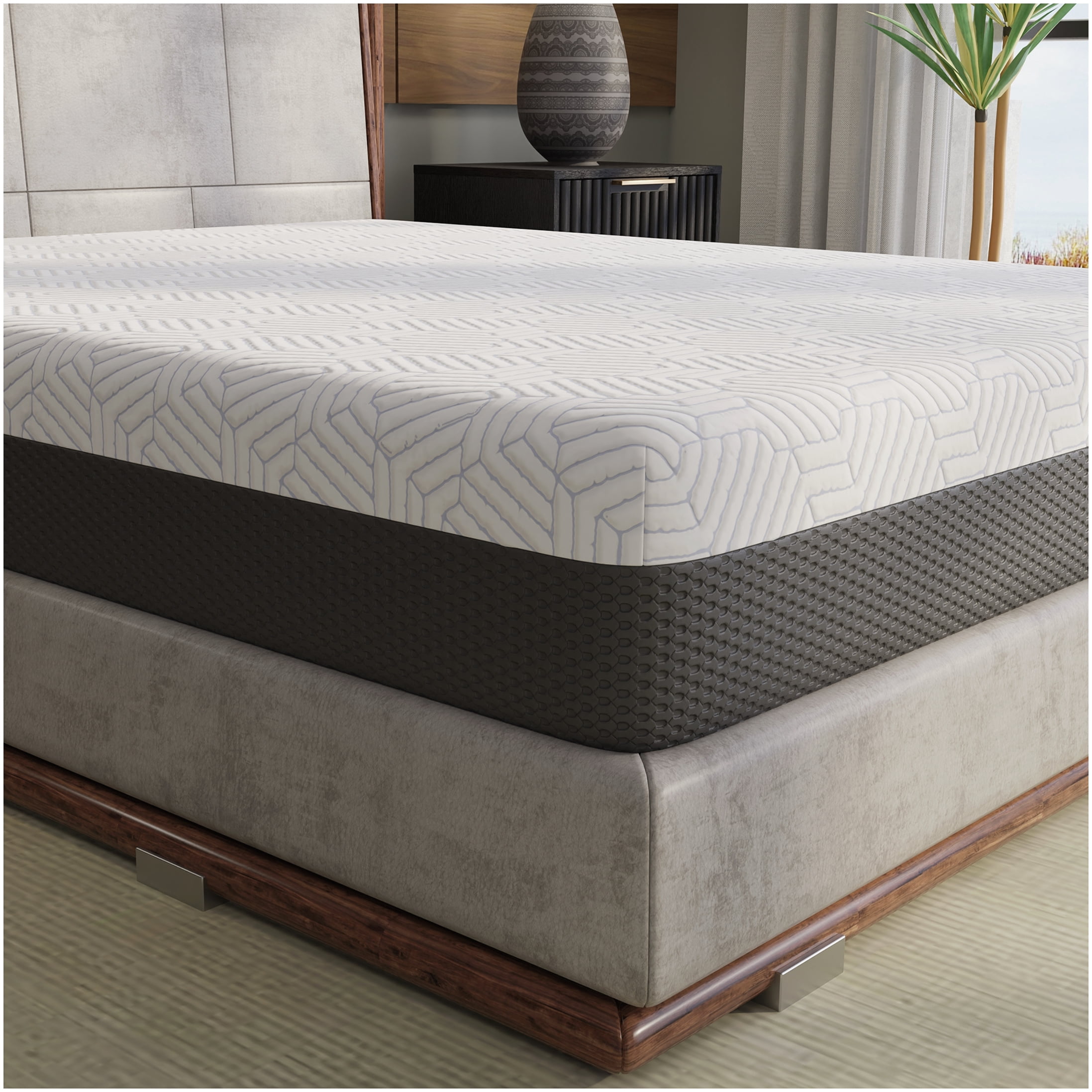 CHAMPFLAG 10 Inch Cooling Gel Memory Foam Mattress, King Size Medium Firm Feel for Support, CertiPUR-US Certified Bed in a Box