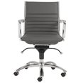 thumbnail image 1 of Pemberly Row Chaise de Bureau Pivotante en Similicuir Gris et Chrome, 1 of 1