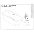 thumbnail image 6 of Kingston Brass VTSQ672923C417 67-Inch Acrylic Rectangular Double Ended Freestanding Tub with Drain in Glossy White/Brushed Brass, 6 of 8
