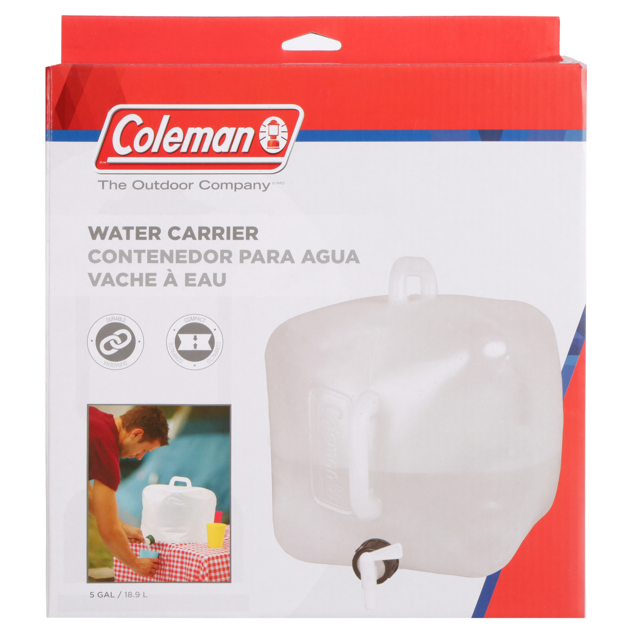 Coleman 5 Gallon Easy Carry Portable Water Carrier with Removable Spigot, Clear - image 6 of 10