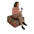 thumbnail image 2 of Grunge Rectangle Pouf, Geometric Pattern Antique Design Elements Mosaic Style Art, Under Desk Foot Stool for Living Room Office Ottoman with Cover, 25", Teal Vermilion Plum, by Ambesonne, 2 of 4