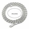 thumbnail image 2 of STAOEDU Necklace Stainless Steel Necklace Chains for Men Women Jewelry Gift for Men Women Sterling Silver Cut Rope Chain Necklace (0.3*55cm), 2 of 2