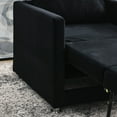 thumbnail image 6 of BlackVelvet Sofa Bed Chair, 2-in-1 Convertible Chair Bed with One Pillow, Lounger Sleeper Chair for Small Space, 6 of 9