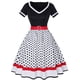thumbnail image 1 of Vestido sexy de manga corta con cuello en V y estampado vintage para mujer Fridja  bnh4534, 1 of 3