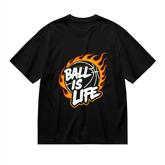 Black T Shirts for Men, Ball Is Life, Basketball Print 1 Mens Graphic Tees, 24816283,S