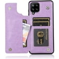 thumbnail image 3 of case for Samsung Galaxy A42 Case Wallet with Card Holder, Embossed Mandala Pattern Flower Premium PU Leather Double Magnetic Buttons Flip Shockproof Protective Cover for Samsung Galaxy A42 Purple-SKM, 3 of 14