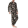 thumbnail image 2 of Naloa Flowe Rooster Men’s Pajamas Set - Long Sleeve Button Down Sleep Shirt and Pajama Bottoms Sleepwear Set-X-Large, 2 of 7