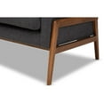 thumbnail image 6 of Baxton Studio Perris Mid-Century Modern Dark Grey Fabric Upholstered Walnut Wood Lounge Chair, 6 of 7