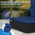 thumbnail image 5 of Topbuy Outdoor Daybed with Retractable Canopy PE Rattan Sunbed with Soft Cushions & Pillows 2 Folding Side Trays Navy, 5 of 9