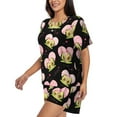 thumbnail image 2 of Fuzoiu Avocado Lovers Print Women's Short-Sleeved Pajama Set,Lounge Sleepwear Set,Womens Pajama Sets 2 Piece,Button-Up Top and Shorts with Pockets-X-Large, 2 of 7