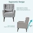 thumbnail image 4 of Modern Accent Chair, Mid Century Comfy Reading Chair with Waist Pillow, Living Room Upholstered Armchairs, Thick Seat & Wing Back (Grey-Chenille), 4 of 9