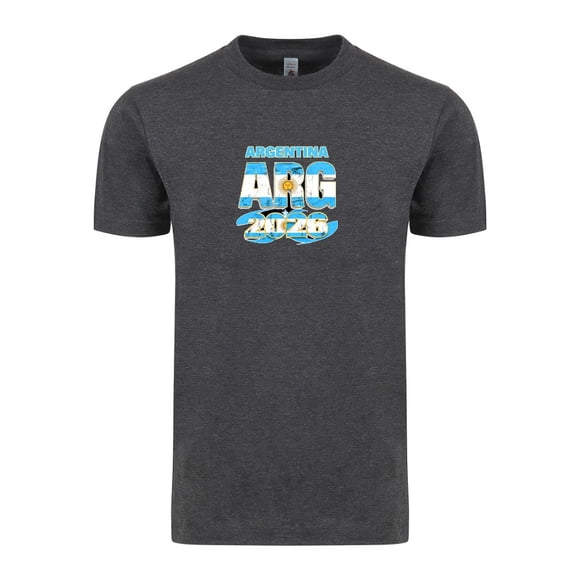 Argentina Soccer Country Flag T-Shirt 2026 – Unisex Adult Football Fan Tee, World Tournament Supporter Shirt - Charcoal - 2XL