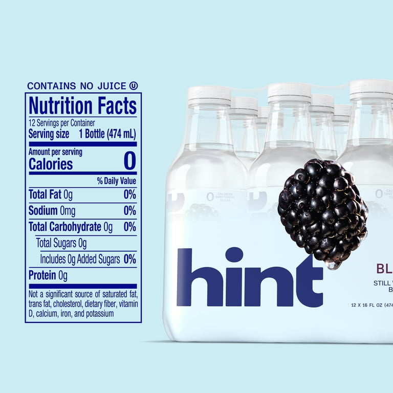Hint Blackberry Flavored Water, 16 fl oz, 12 Count photo 8