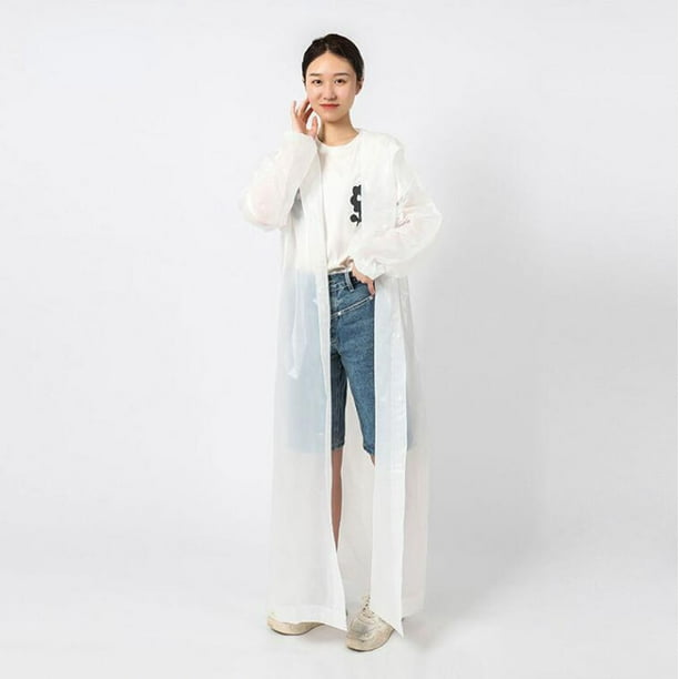 Xihbxyly Impermeable de Eva para Exteriores, Diseño Transparente y Transpirable, Reutilizable, Material Suave y Elástico, Ideal para Senderismo y Viajes, Protección Contra La Intemperie, Blanco/Amari