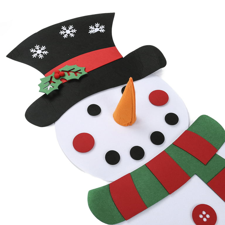  Felt Snowman - Christmas Crafts For Kids - DIY Christmas  Ornaments with Hanging Hook - Snowman for Wall Decorations for Kids : Toys  & Games