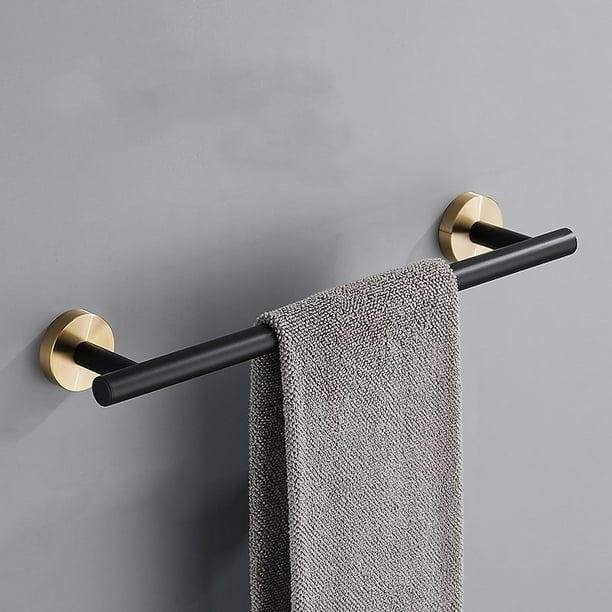 2 Piezas Toallero Negro y Dorado Barra para Toallas de Baño, Toalleros Dobles de 20 Pulgadas, Soporte para Baño Accesorios de Baño Negro y Dorado de Acero Inoxidable