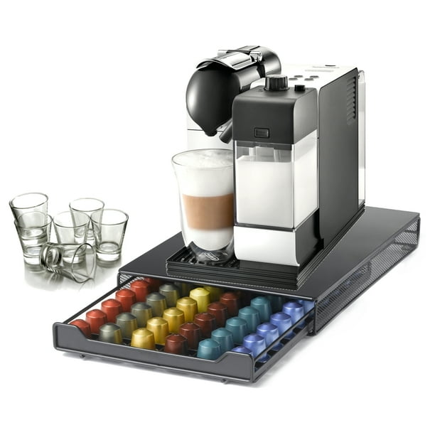 DeLonghi Lattissima Plus Capsule White Espresso and Cappuccino Machine with 60 Capsule Storage