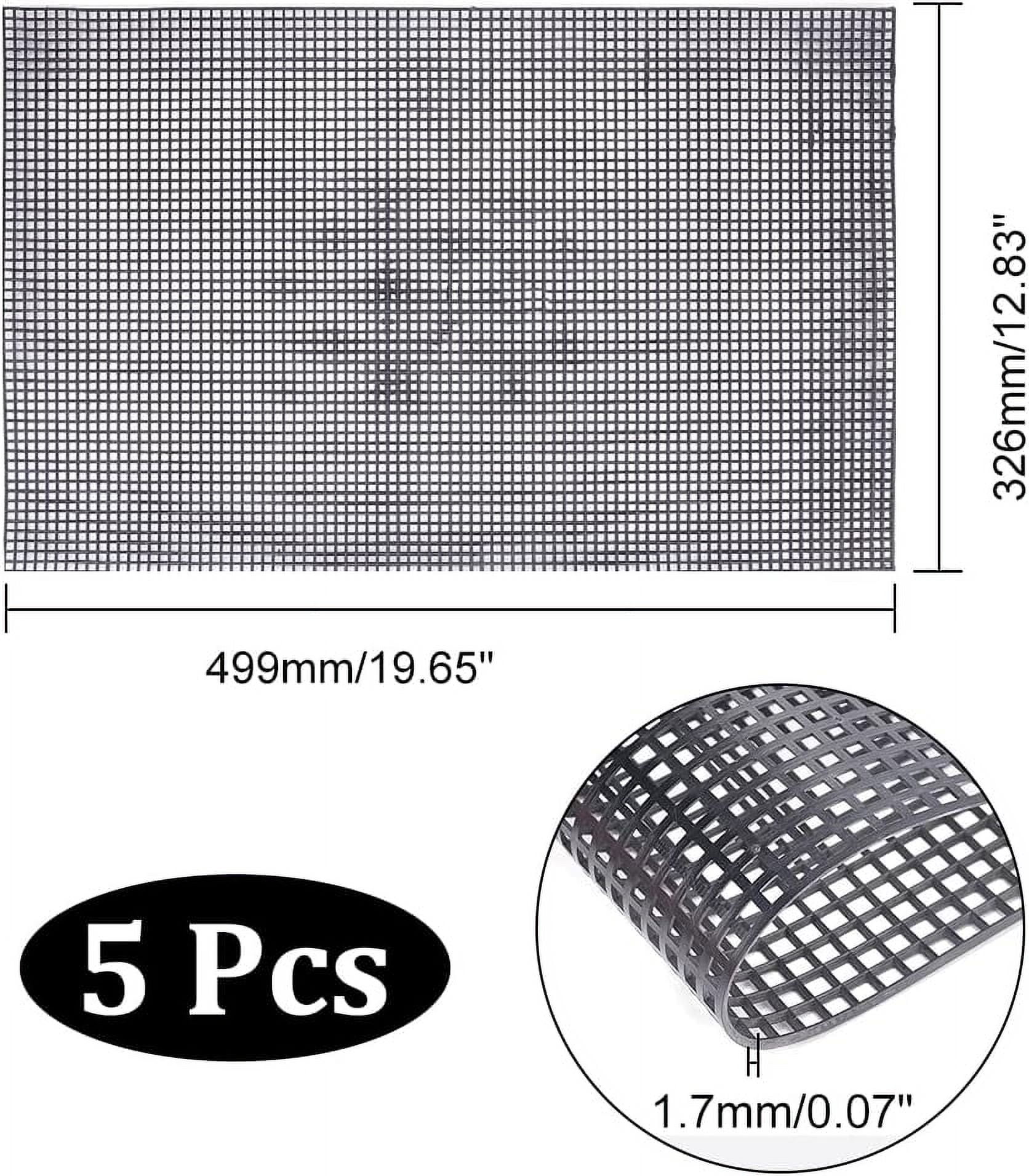 5 Pcs Plastic Mesh Canvas Sheet Black Plastic Net Cover Acrylic Yarn Crafting Knit and Crochet Projects for Purse Making Supplies Rectangle 32.6x50x0.17cm