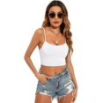 thumbnail image 3 of Alove Women Cropped Built-In Bra Camisole Adjustable Straps Tank Tops,2 -Packs, 3 of 5
