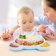 thumbnail image 3 of Platos de succión para bebés pequeños, silicona de calidad alimentaria con 4 divisores, tazón con ventosa, vajilla para bebés, tazón de suplemento alimenticio, 3 of 8
