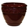 Southern Patio's 16" Red Deco Bombay FiberGlast Planter