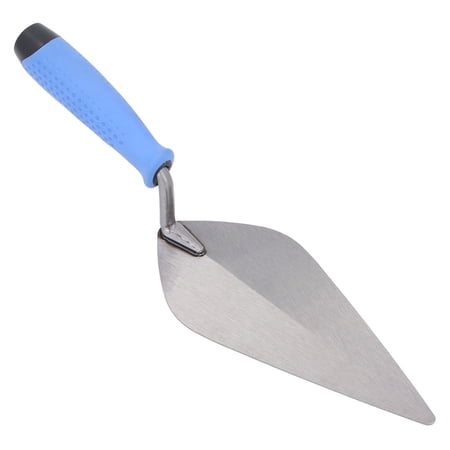 LAZIOEGR Stainless Steel Plastering Trowel 10.43 inches / 26.5 cm Flat Finishing Hand Tool with Rubber Handle for Construction Drywall Masonry Projects