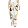thumbnail image 2 of Picia Gnomes Honey Bee Womens Soft Woven Cotton Elastic Waistband Sleep Pajama Pant Lounge Sleep Pant With Pockets And Drawstring-Medium, 2 of 9