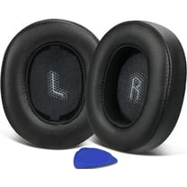 SOULWIT Replacement Earpads for JBL E55BT(E55 BT) Over-Ear Wireless Headphones, Ear Pads Cushions with Softer Protein Leather, Noise Isolation Foam - Protein Leather Black