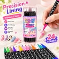 thumbnail image 3 of 12Pcs 24 Colors Dual-End Nail Art Pens Set with 10ml Adhesive, Precision Nail Painting Pens for DIY Nail Art & Decoration, Quick-Drying & Travel-Friendly, Gift for Women, 15ml Each + 10ml Adhesive, 3 of 8
