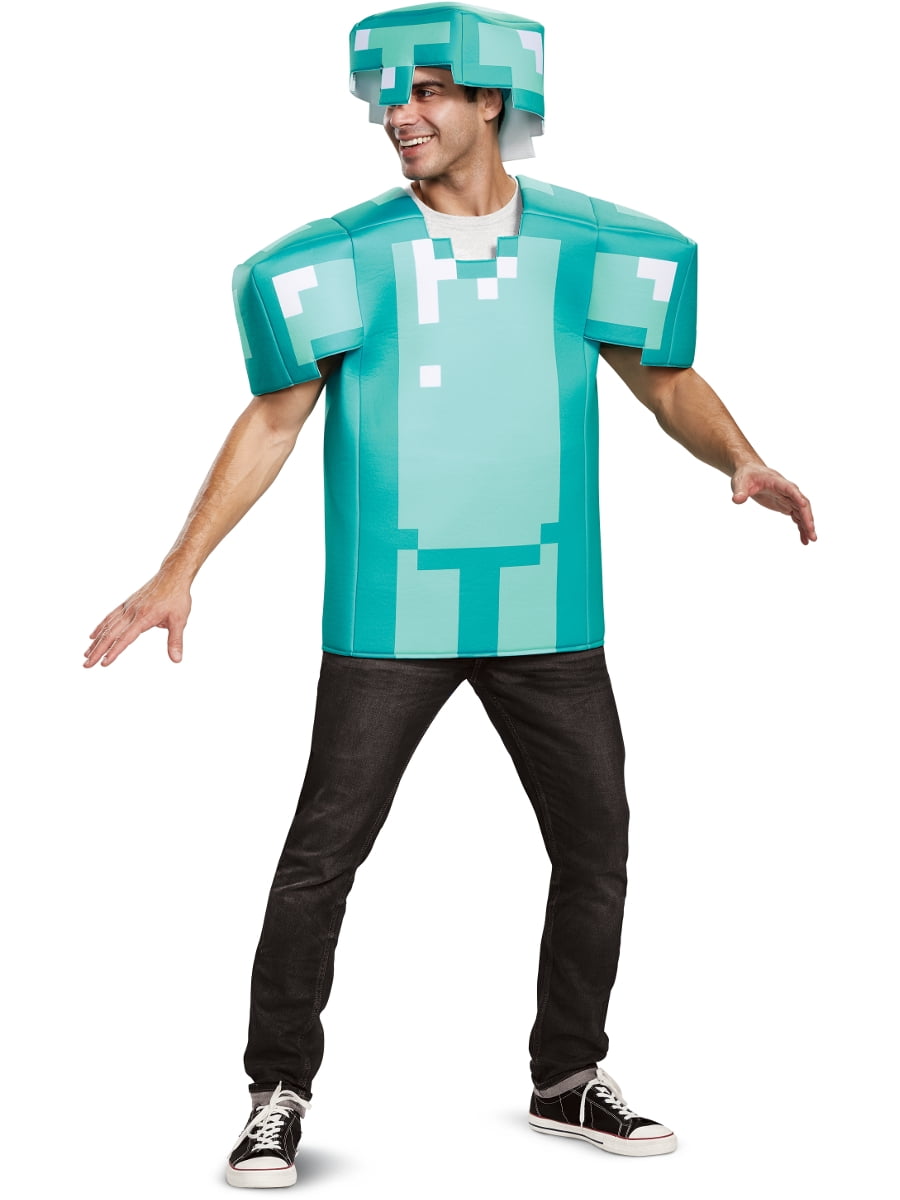 Disguise Herren Minecraft Armor Kostüm Für Erwachsene – Inkl. 3D-Oberteil & Charakter-Kopfbedeckung, Offiziell Lizenziert