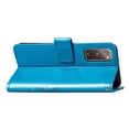 thumbnail image 5 of Galaxy S20 FE 5G Case, S20 FE Case,  Premium PU Leather Floral Embossed Hand Wrist Wireless Charging Magnetic Clasp Book Style Cards Holder Wallet Case for Samsung Galaxy S20 FE, Blue, 5 of 24