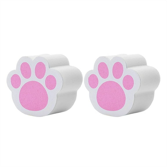 DEMACRIO Cat Claw Sponge Scrubber Pink Polyethylene 2Pcs 1.8x1.6x0.8in Home Cleaning