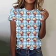 thumbnail image 6 of qucoqpe Patriotic 4th of July Shirts for Women Flag Print Crewneck Short Sleeve Independence Day Tops Summer Graphic Tees, 6 of 6
