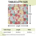 thumbnail image 2 of Pioneer Flower Floral Print Pattern Square Fitted Tablecloth with Elastic Edge,Square Table Cover,Washable Elastic Table Cover for Home Kitchen Party Decor 34"x34", 2 of 6